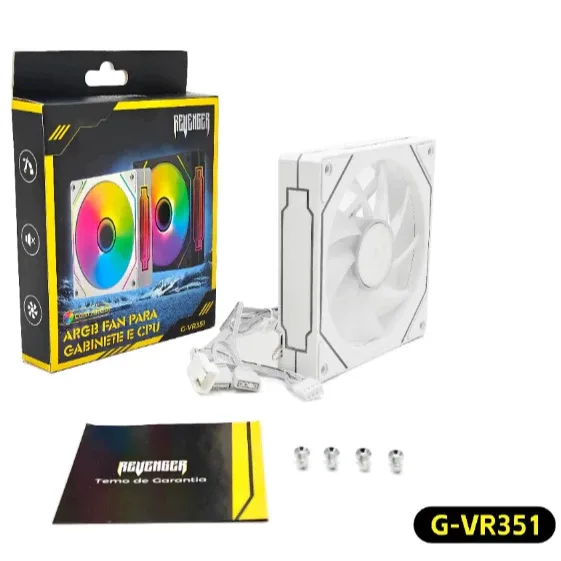 Cooler Fan Revenger Branco Argb + Pwm 4 Pinos 1300rpm